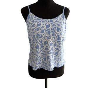 Vintage Peeping Tom Womens Y2K Heart Artsy Tank Top M Romantic Stretch Preppy